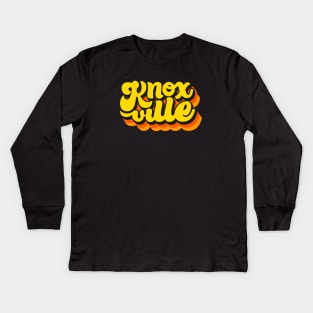 Knoxville Script - Color Gradient (Dark) Kids Long Sleeve T-Shirt